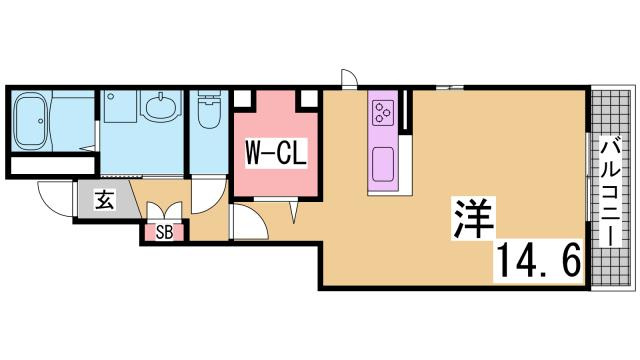 神戸市須磨区離宮前町１丁目のアパートの間取り