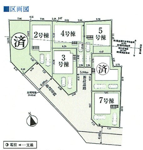 昭島市宮沢町2丁目　新築戸建全7棟の区画図