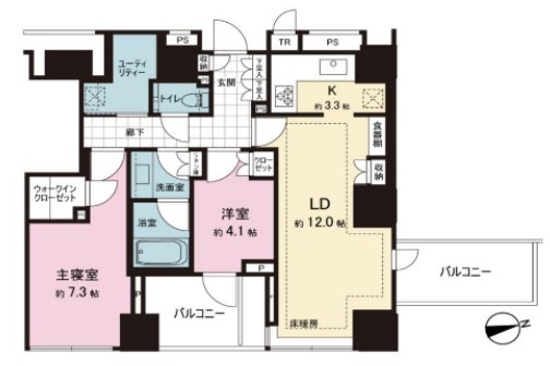クラッシィタワー新宿御苑の間取り