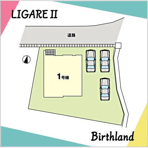 新築戸建・新築建売　郡山市富久山町11期　行健小・行健中の区画図|駐車スペース3台可能です！（車種による）■土地面積219.93㎡（66.52坪）