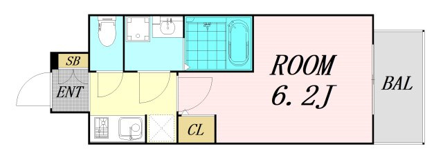S-RESIDENCE南堀江　仲介手数料無料の間取り