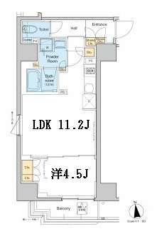 PROUD FLAT浅草トレサージュの間取り|インターネット無料
エアコン2台付
南向き角部屋2面採光