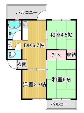 上高丸厚生年金住宅3号棟の間取り
