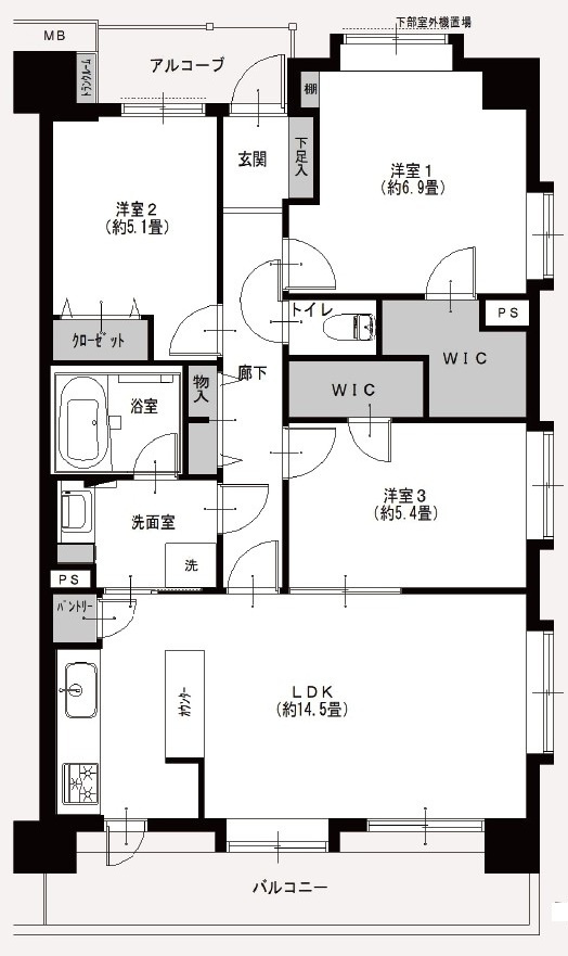 ライオンズステージ東陽町の間取り|76㎡のゆとりの３LDKです♪