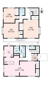 約22帖の開放感のあるＬＤＫです。