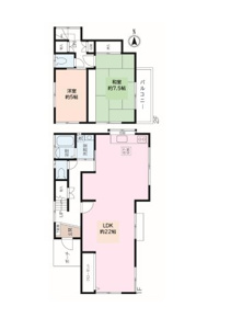 ２２帖のＬＤＫが魅力的な間取りです。