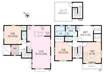 ３SLDK＋ルーフバルコニー＋ウォークインクローゼット×２の駅近物件と思えないほどゆとりのある設計になっています。