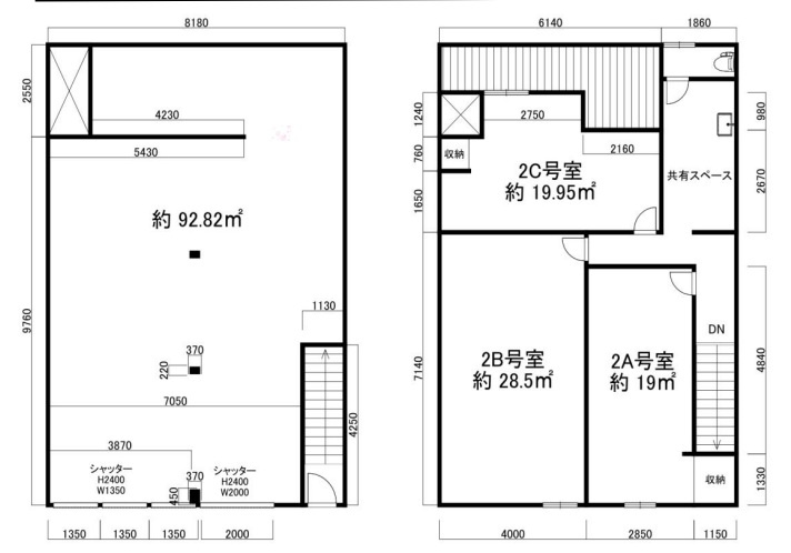 足代1丁目 聖達貸店舗の間取り