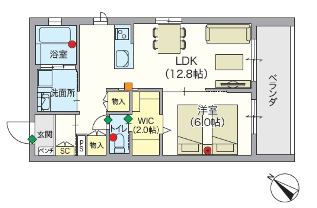 （シニア限定）ヴィレッジすくねの間取り