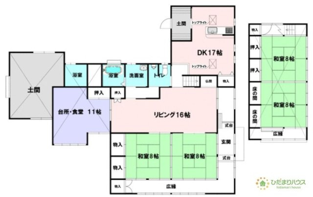 【間取り】 | 筑西市木戸　中古戸建 | 部屋数豊富な4LDKの間取り！住居はもちろん店舗や事務所としても利用可能です(^^)/