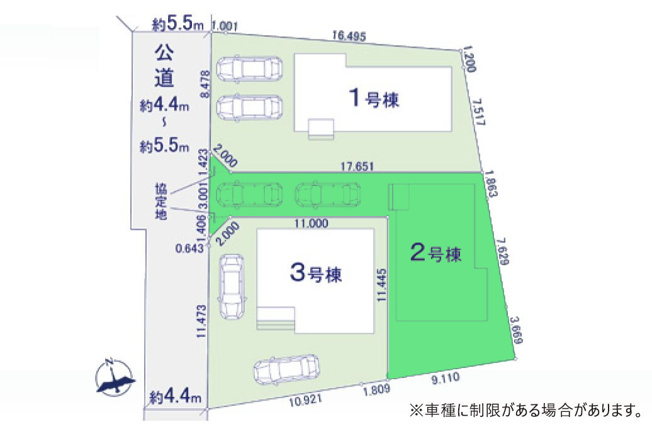 【区画図】 | アーバンスタイル前橋市北代田町1期ー② | カースペースは2台駐車可能！