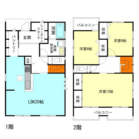 【間取り】 | フォーセール渋川市第7半田ー③ | 大容量の嬉しいシューズインクローク完備！
玄関から直接アクセスできるパントリー収納付き！