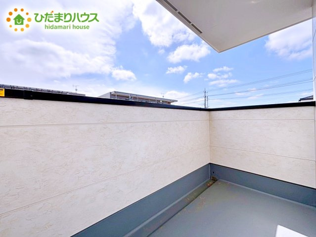 【バルコニー】 | 水戸市小吹町2期　新築戸建　2号棟 | バルコニー付きなら洗濯物がたくさん干せて乾きやすいですね