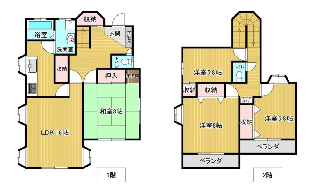 つくばみらい市谷井田　中古戸建の間取り