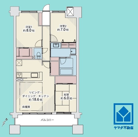 エスリード西宮甲陽園　3番館ヒルズの間取り