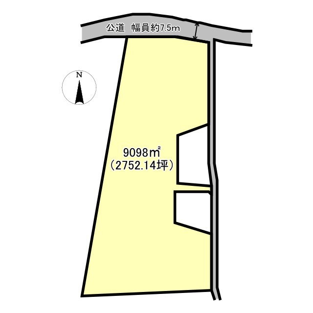 東松山市東平　土地2752坪の土地図
