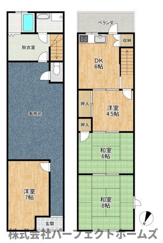 長尾家具町2丁目テラスハウスの間取り
