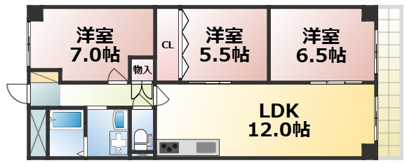 【間取り】 | 新深江サンハイツ　仲介手数料無料