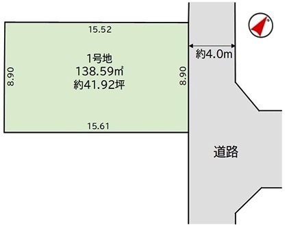 狭山市水野　建築条件なし売地　西武新宿線『入曽駅』徒歩10分　【南小学区】の区画図