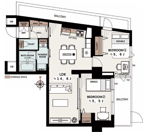 【間取り】 | 【HP限定公開】エミネンスイン三鷹　7階