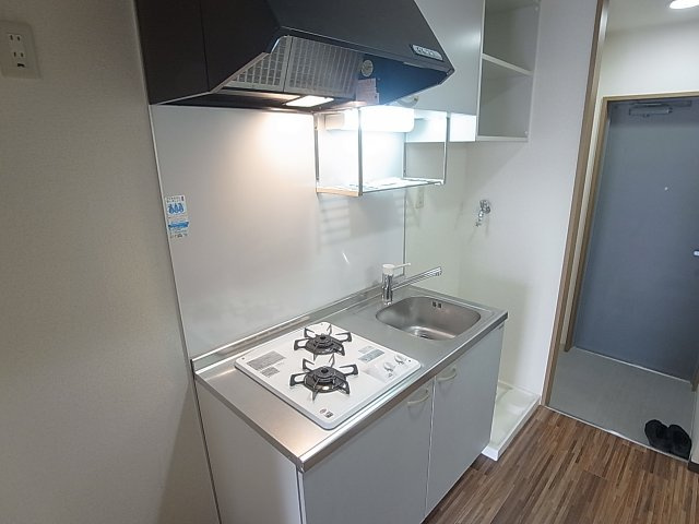 M-PARK WESTのキッチン|システムキッチン。２口ガスコンロ