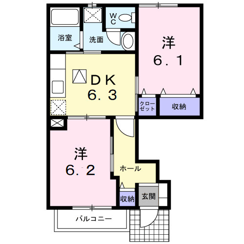 【間取り】 | ファミールウツベ　Ⅱ