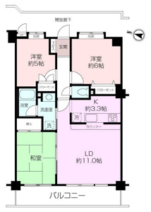 【間取図】
ゆとりを感じる3階建の低層マンションになります。
大切なペットと一緒に生活できます（飼育細則あり）
バルコニーからは自然が眺められ四季を感じられそうです。