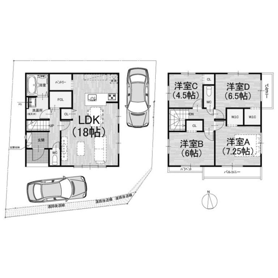 【間取り】 | 上桂西居町　新築一戸建 | 2号地　5698万円