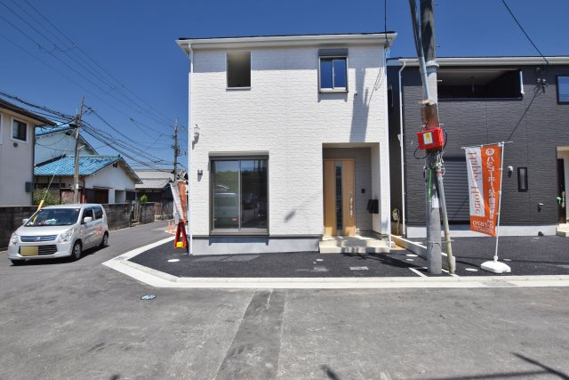クレイドルガーデン摂津市鳥飼和道新築一戸建て｜全12区画＋駐車1台可の外観|1号棟の外観写真です。南西角に面しており、開放的な区画です。