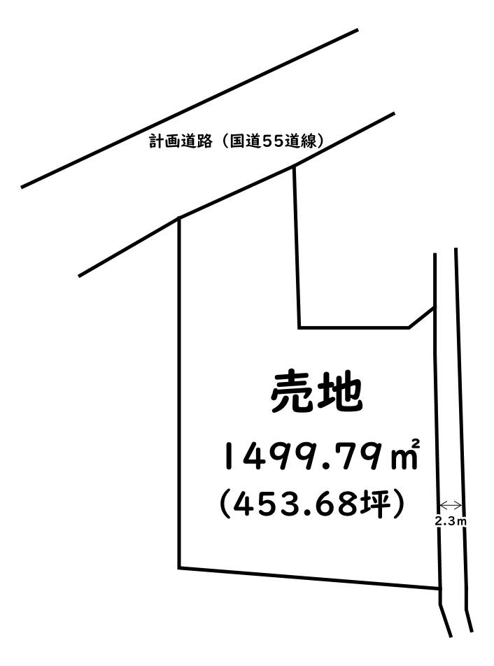 群馬県伊勢崎市赤堀鹿島町　売地の土地図