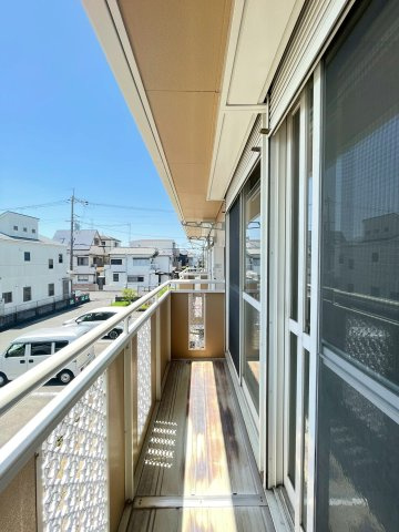 グレースハイムA棟のバルコニー
