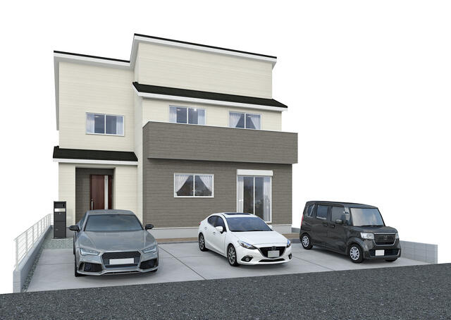 リナージュ宇都宮市富士見が丘２丁目　新築一戸建ての外観パース|【1号棟】5.25帖