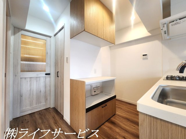 【キッチン】 | サニーコーポ東三国 | カップボードは家電収納付！