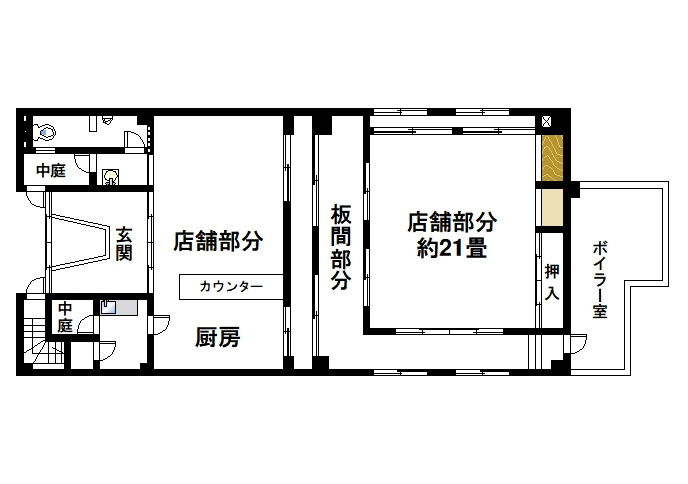 北市町店舗の間取り