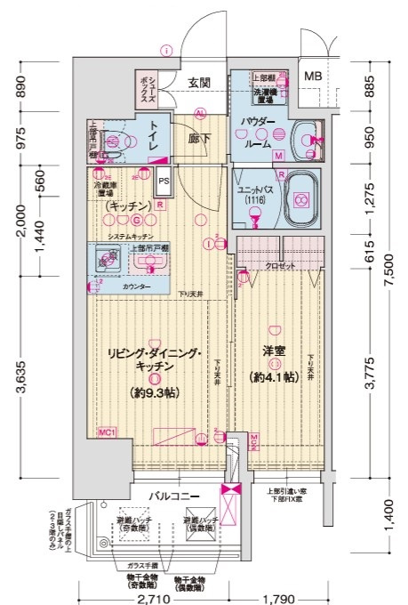 ソルテラスOSAKA塚本の間取り