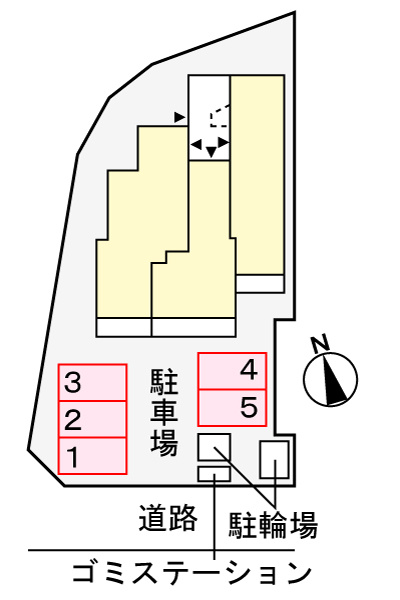ユニゾン安満　A棟の駐車場