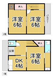 上ノ島町2丁目貸戸建住宅の間取り
