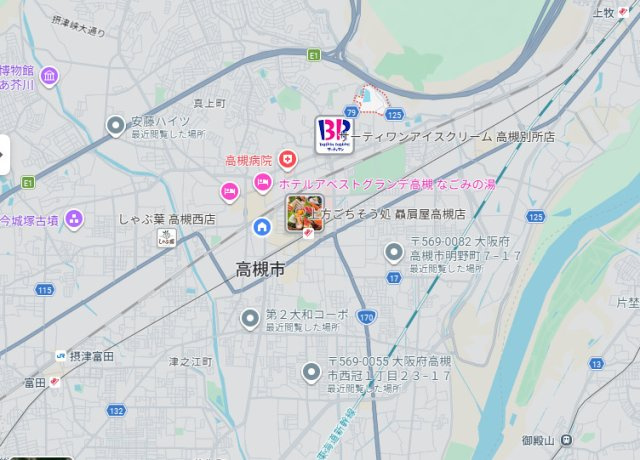 ユニゾン安満　B棟の地図