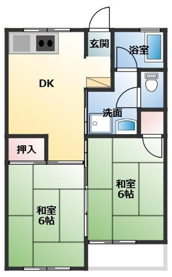 【間取り】 | コーポ瓦町
