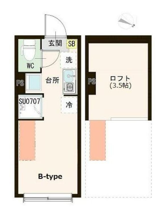 ハーモニーテラス貫井Ⅱの間取り|収納・寝室にも使えるロフト☆
