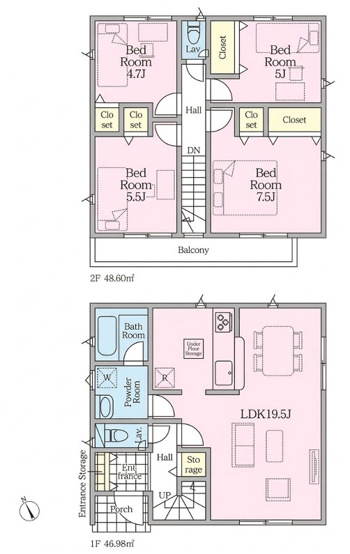 [新築住宅] 鴻巣市鴻巣 第1 全3棟の区画図