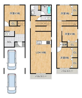 【土地図＋建物プラン例】 | 北野田　建築条件付売土地 | 【建物参考価格2,280万円】フリープランですので、お好きに間取り変更できますよ！