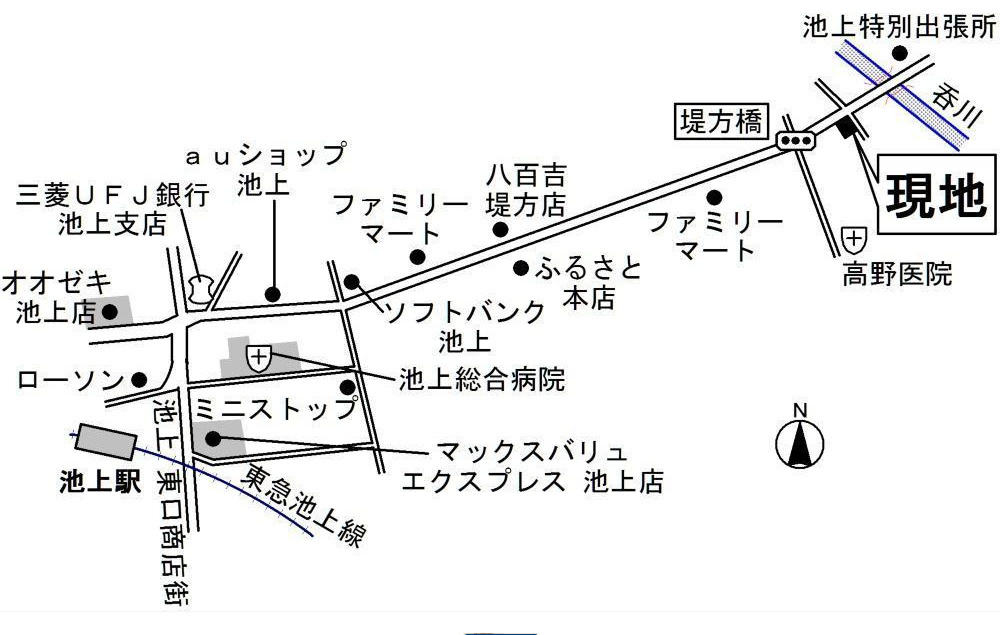 オーラヴァン池上の地図