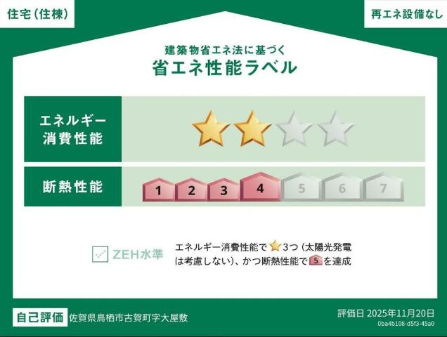 新築アパート　491179の外観|省エネ性能ラベル