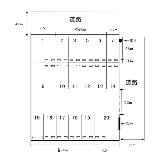 岐阜市鏡島中１丁目の駐車場の間取り