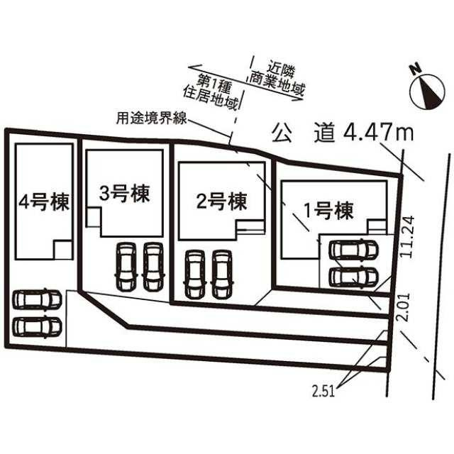 仲介手数料無料）春日井市坂下町二丁目第２・１号棟の区画図