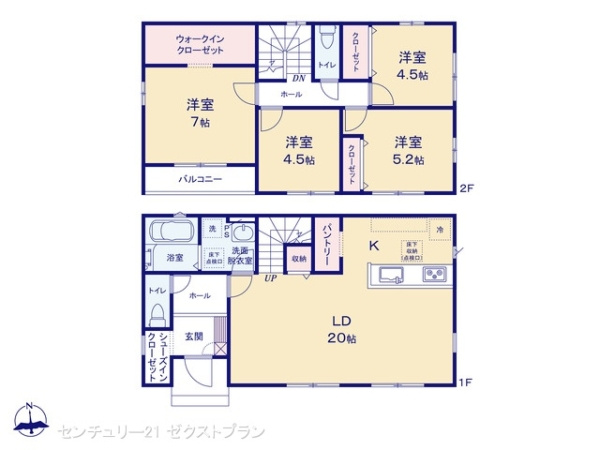 前橋市下新田町1期 3号棟の間取り|図面と異なる場合は現況を優先
