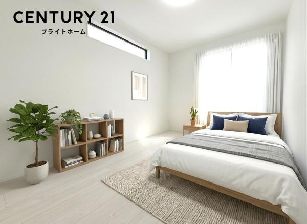 横浜市泉区和泉町の新築一戸建の洋室|本画像はAIがCGで家具作成しており、実際の現地に家具は設置されておりません。また、販売価格に家具等は含まれておりません。