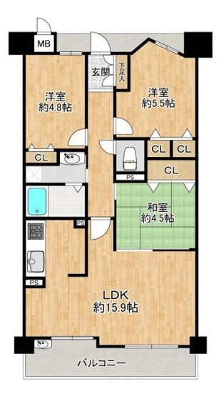 【間取り】 | ウインヒルズジェームス山