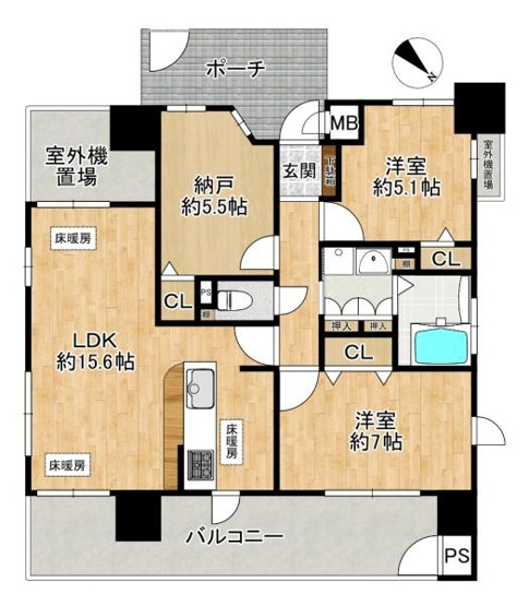 【間取り】 | M'PLAZA東大阪ルーベンオーネ　中古マンション